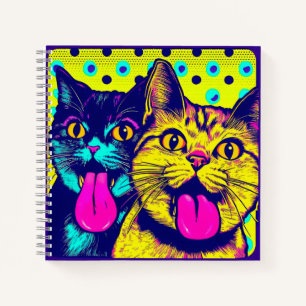 Cats with tongue out notebook