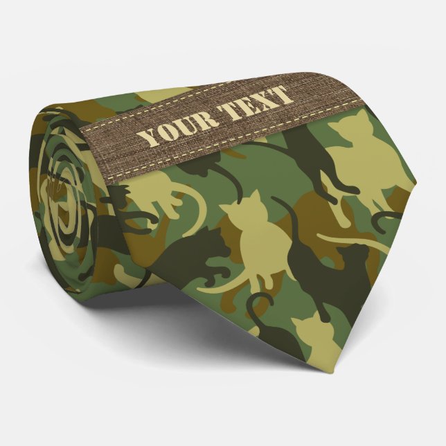 Cats Woodland Camouflage Tie (Rolled)