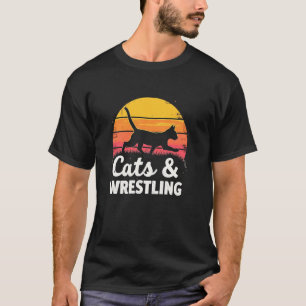 Cats & Wrestling Playful Silhouette T-Shirt