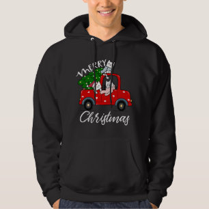 Cats xmas Tree on Red Truck Cat Christmas tree Hoodie
