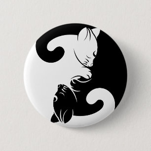 Cats yin yang 2 inch round button