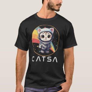 CATSA Cat Astronaut in Space  Retro Kitten Astrono T-Shirt