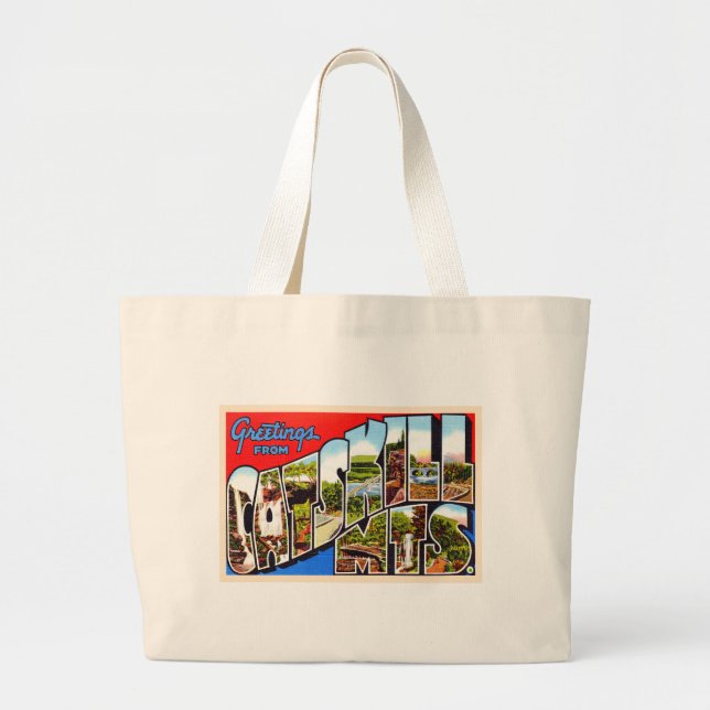 Catskill Mountains New York Large Letter Postcard Large Tote Bag (Front)