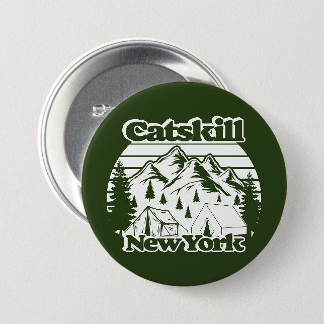 Catskill New York 3 Inch Round Button (Front & Back)