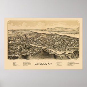 Catskill, NY Panoramic Map - 1889 Poster