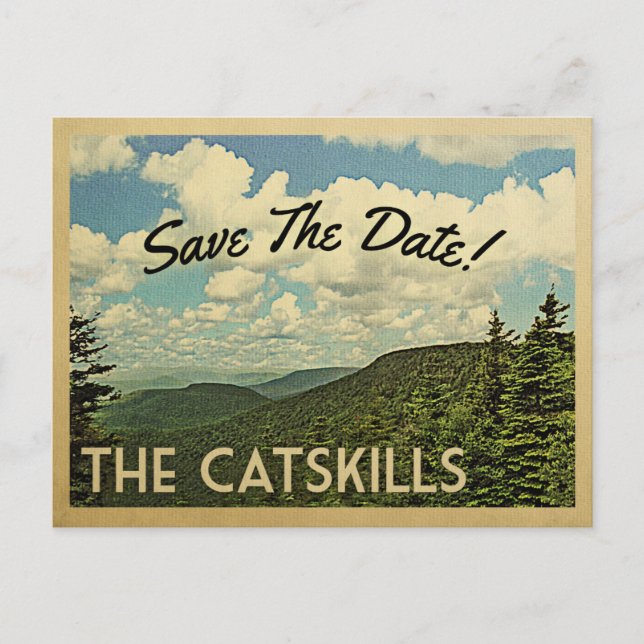 CatSkills Mountains Enregistrer La Date Carte Post (Devant)