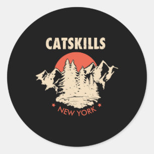 Catskills New York Ny Hiking Mountains T Shirt Classic Round Sticker