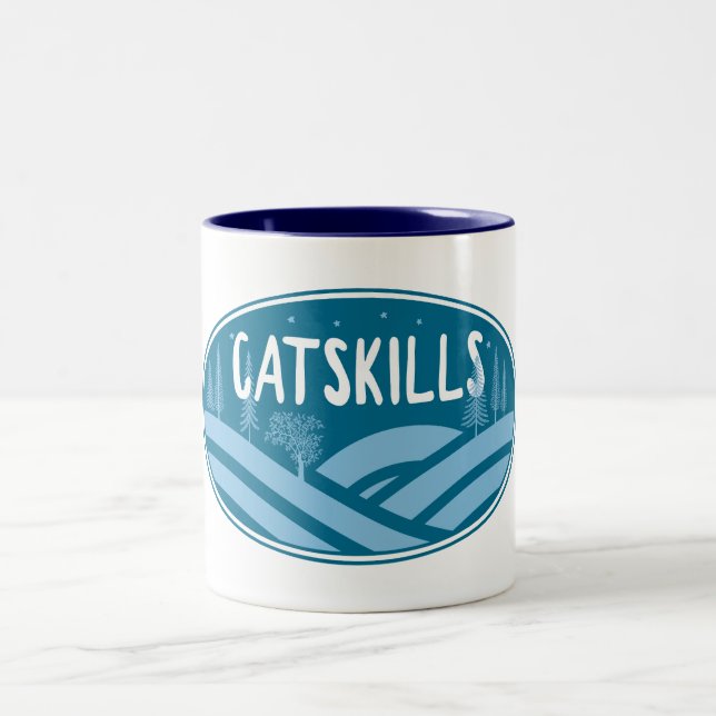 Catskills New York Outdoors Two-Tone Coffee Mug (Center)