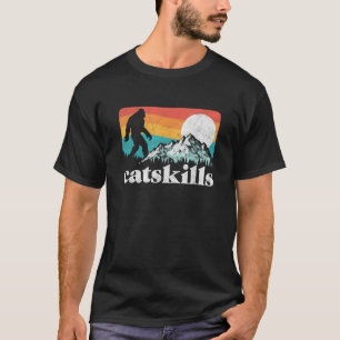 Catskills New York Retro Bigfoot Mountains T-Shirt
