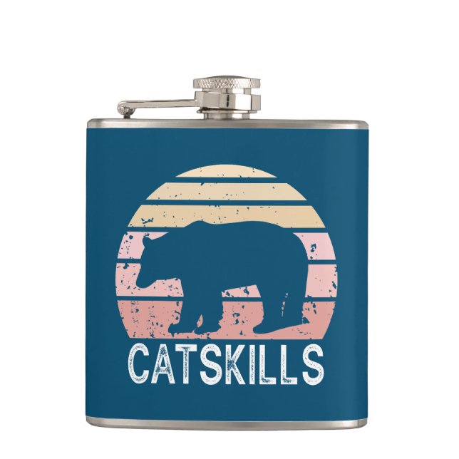 Catskills Retro Bear Hip Flask (Front)