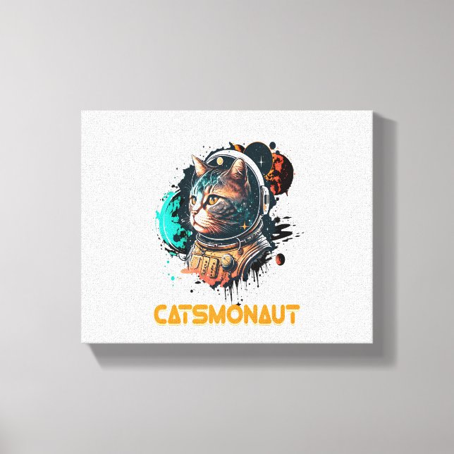 Catsmonaut Astronaut Cat Or Space Cat Canvas Print (Front)