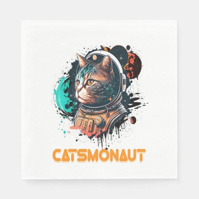 Catsmonaut Astronaut Cat Or Space Cat Napkin (Front)