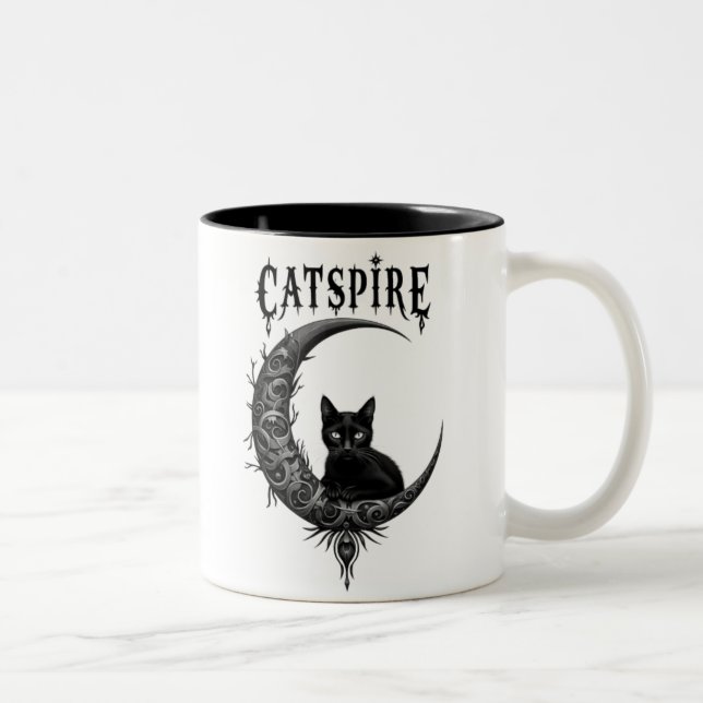 "CATSPIRE : Gothique Moon & chat mug Design (Droit)