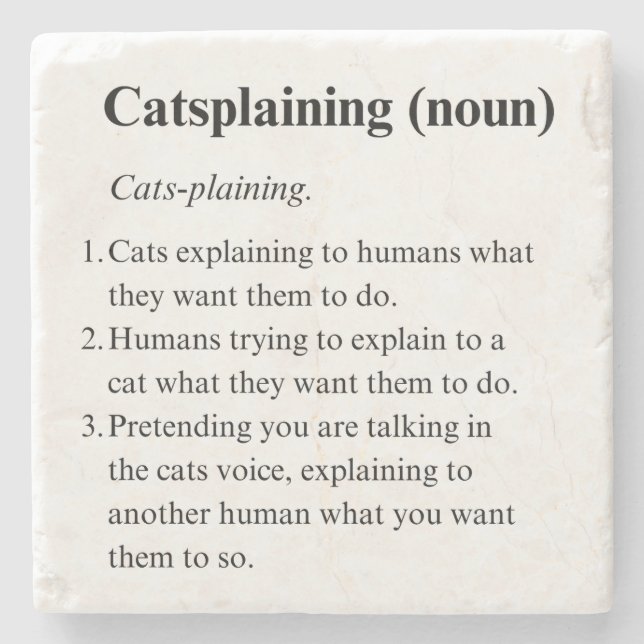 Catsplaining Cat owner and Kitten servant Stone Coaster (Front)