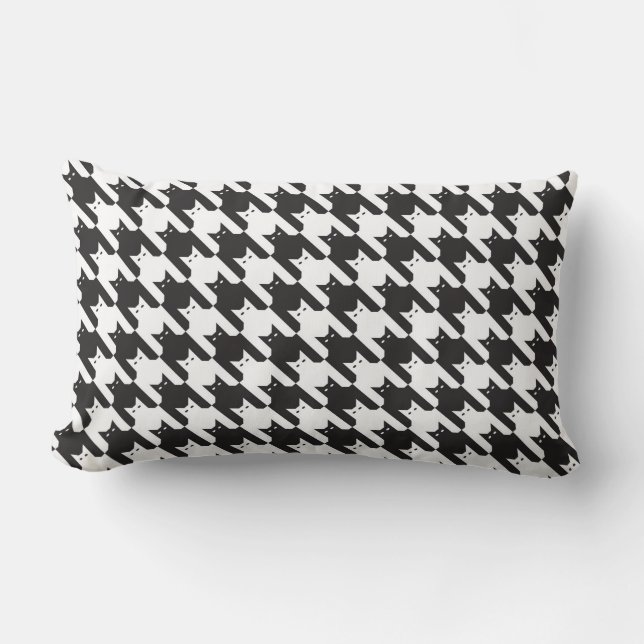 CatsTooth Black and White Lumbar Pillow (Front)
