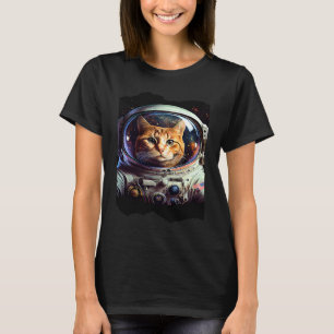 Catstronaut Cat Astronaut Space Illustration 4 T-Shirt