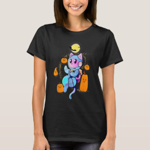 Catstronaut Halloween Spooky Pumpkin Mens Womens T-Shirt