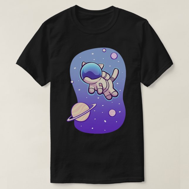Catstronaut The Cat Astronaut From Space T-Shirt (Design Front)