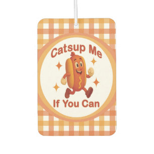 Catsup Me If You Can Funny Hot Dog – Ketchup Pun Air Freshener