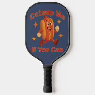 Catsup Me If You Can Funny Hot Dog – Ketchup Pun Pickleball Paddle