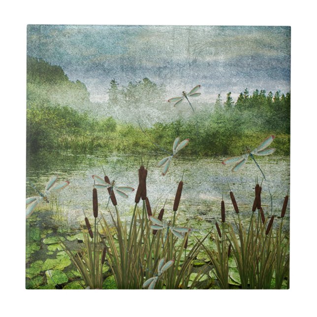 CATTAILS AND DRAGONFLIES.jpg Tile (Front)