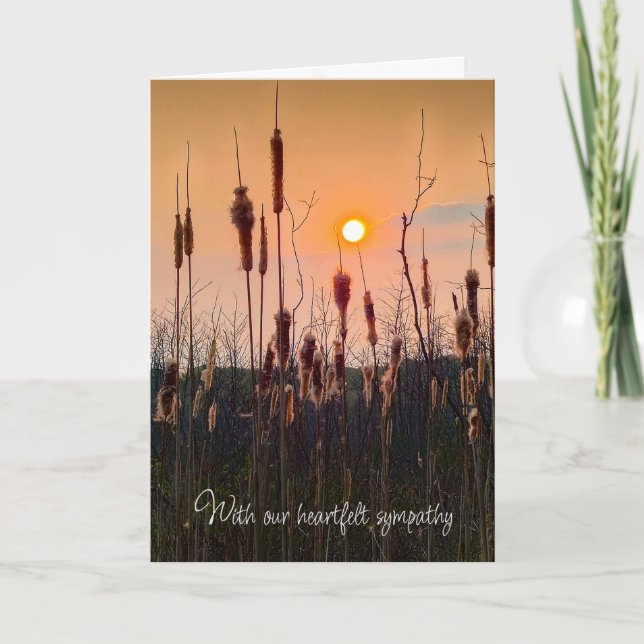 Cattails and Sunset Sympathy from Couple Card (Front)