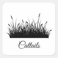 cattails black silhouette