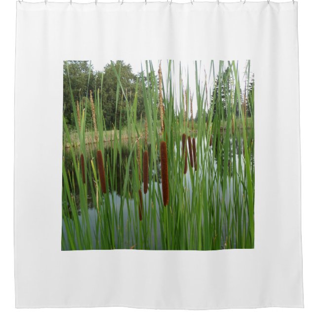 Cattails by the Lake Shower Curtain (Front)