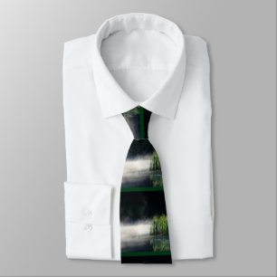 Cattails In The Mist On A Pond Picture Tie