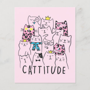 Cattitude Cute Cat, Funny Kitten Cat Lover Gift Flyer
