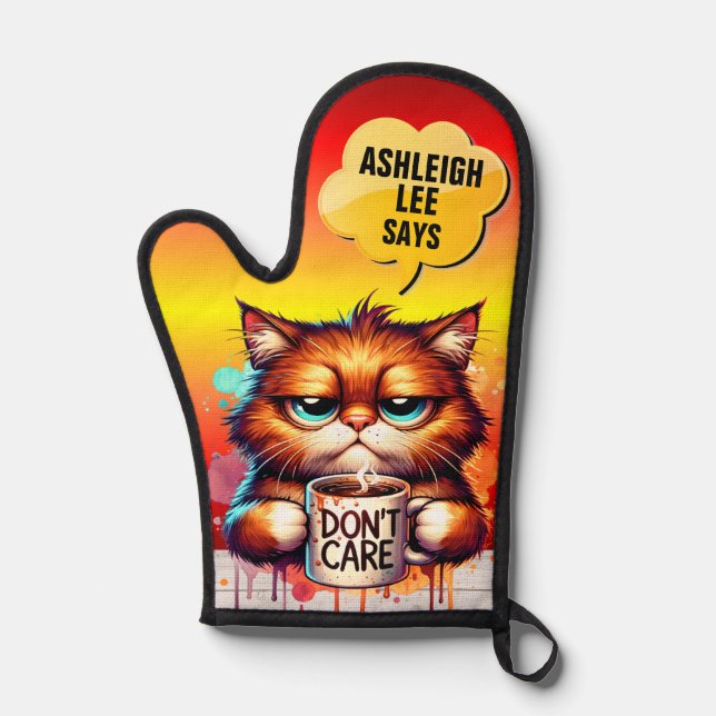 Cattitude  oven mitt (Front)