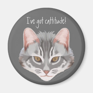 Cattitude (with text) Magnet