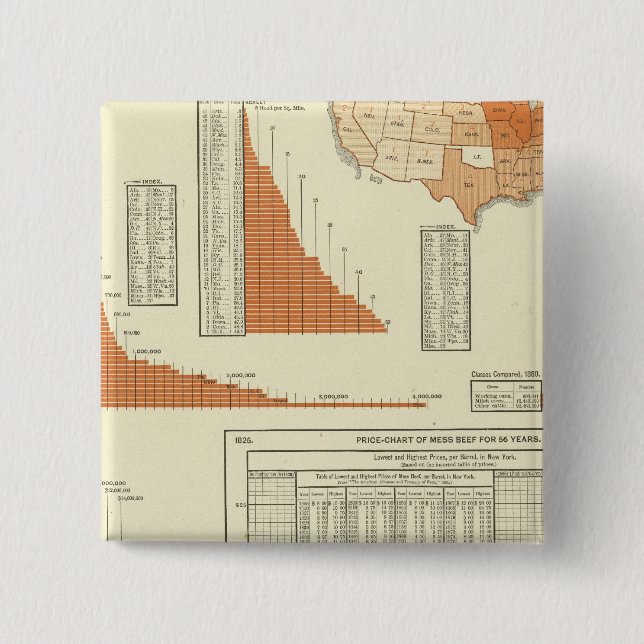 Cattle 2 Inch Square Button (Front)