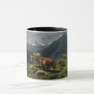 Cattle and Sheep in an Alpine Landscape Mug