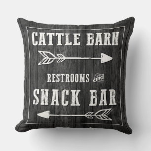 CATTLE BARN & SNACK BAR THROW PILLOW