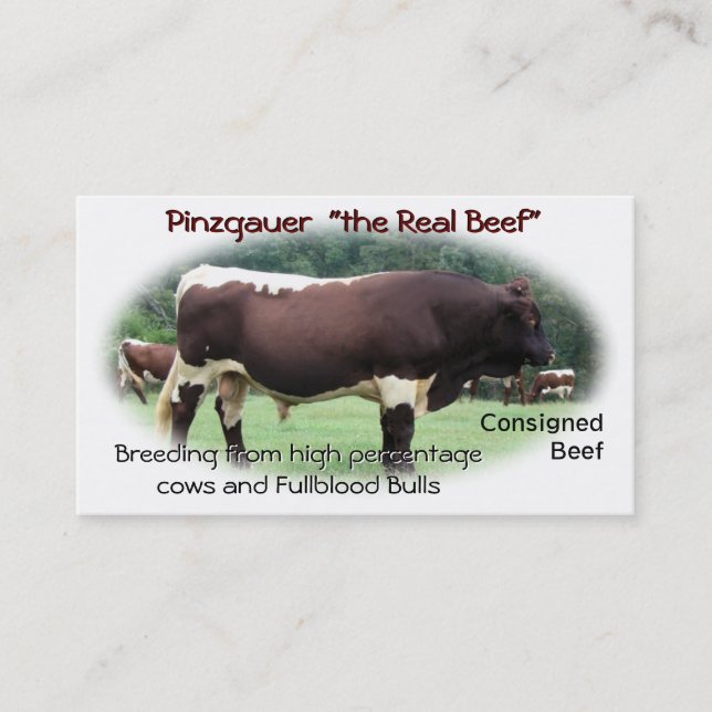 Cattle Business Card- customize & add your photo Card (Front)