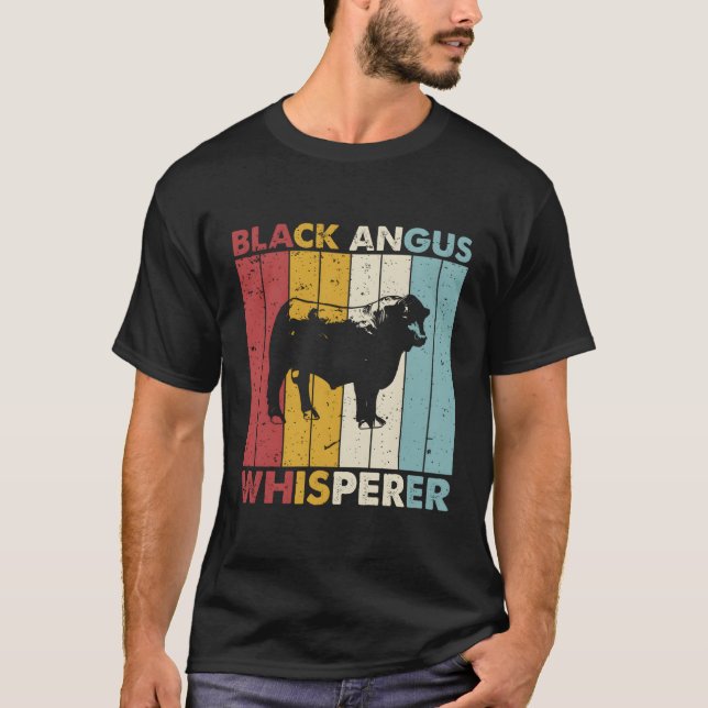Cattle Dad Mom Cow Whisperer Farmer Black Angus T-Shirt (Front)