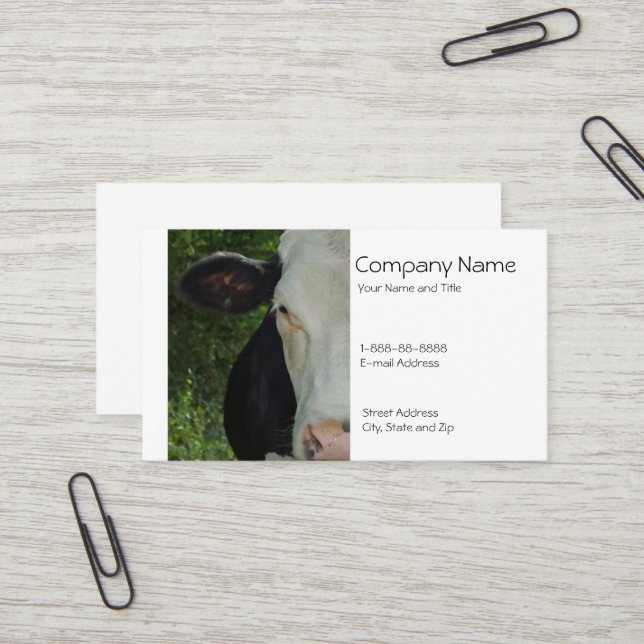 Cattle Dairy Farmer Business Card (Front/Back In Situ)