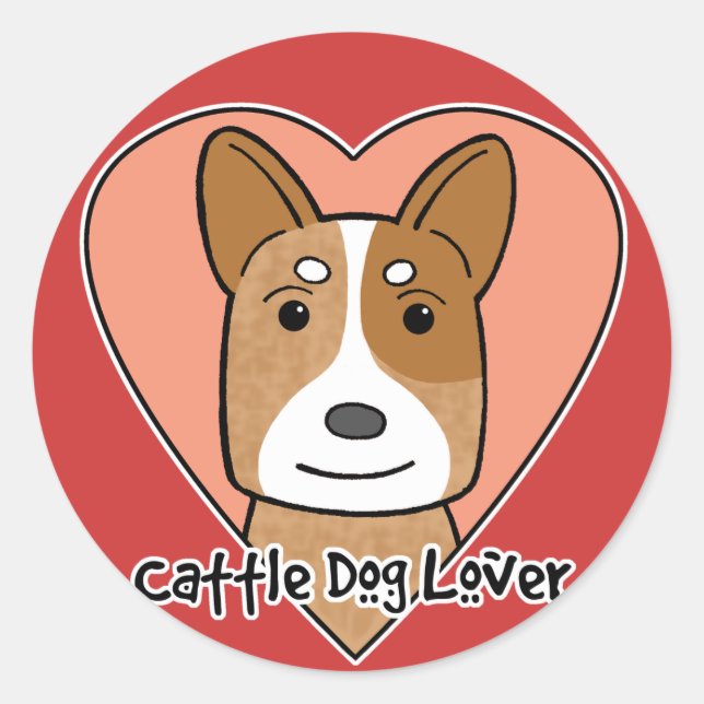 Cattle Dog Lover Classic Round Sticker (Front)