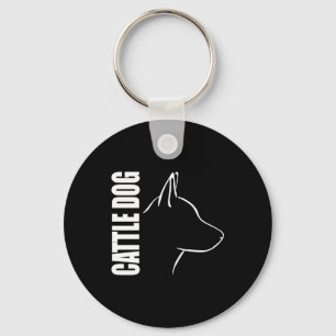Cattle Dog Profile dog mom Keychain