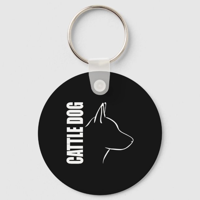 Cattle Dog Profile dog mom Keychain (Front)