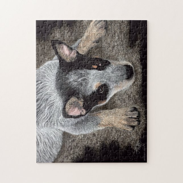 Cattle Dog Pup Puzzle - "Kona" (Vertical)