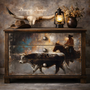Cattle Drive Decoupage Tissue Paper
