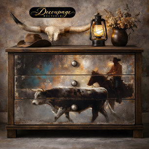 Cattle Drive Decoupage Tissue Paper