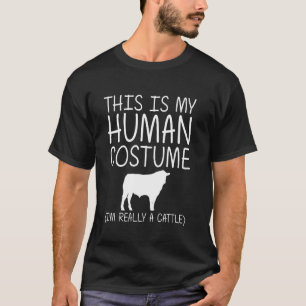 Cattle Easy Halloween Human Costume Cow Bull Farm T-Shirt
