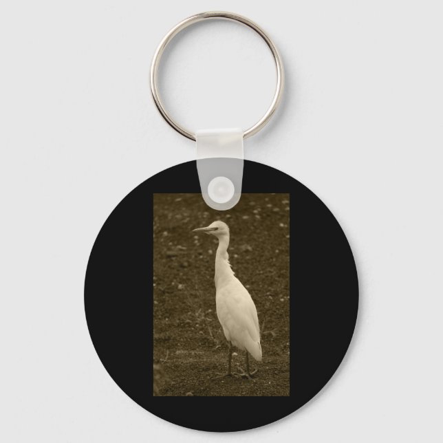 Cattle Egret Lanzarote Tint Vertical Sticker  Keychain (Front)