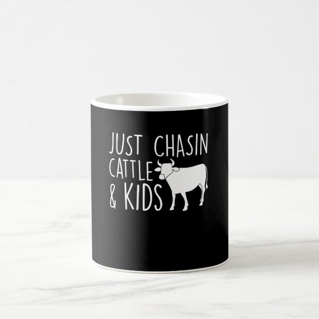 Cattle Farmer Parent Chasin Cattle Kid Cattle Coffee Mug (Center)