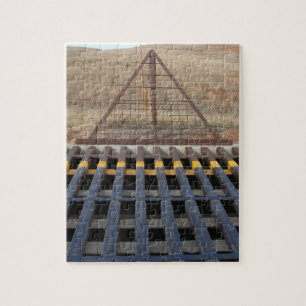 Cattle Grate Across Gravel Road. Wyoming, Western Jigsaw Puzzle