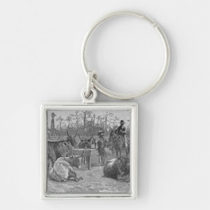Cattle in a Kansas Corn Corral Keychain