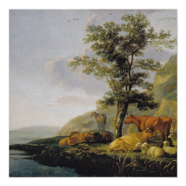 Cattle near a River  Aelbert Cuyp  Poster (Front)